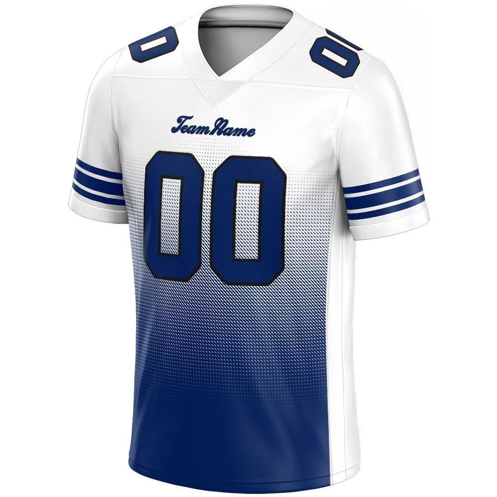 custom authentic gradient fashion football jersey navy-gray-white