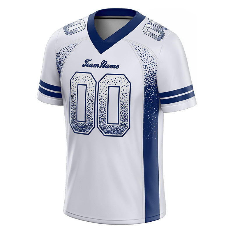team custom authentic drift fashion football jersey white-royal mesh