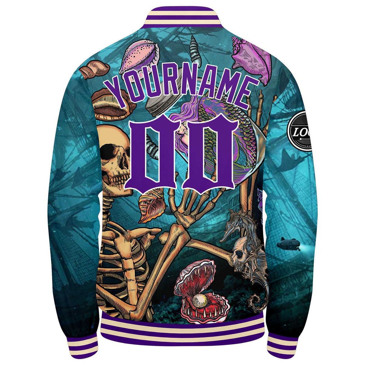 Chaqueta universitaria personalizada estilo Letterman para hombres-mujeres y jóvenes color aguamarina
