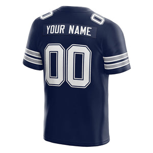 custom authentic football jersey navy-white-gray mesh