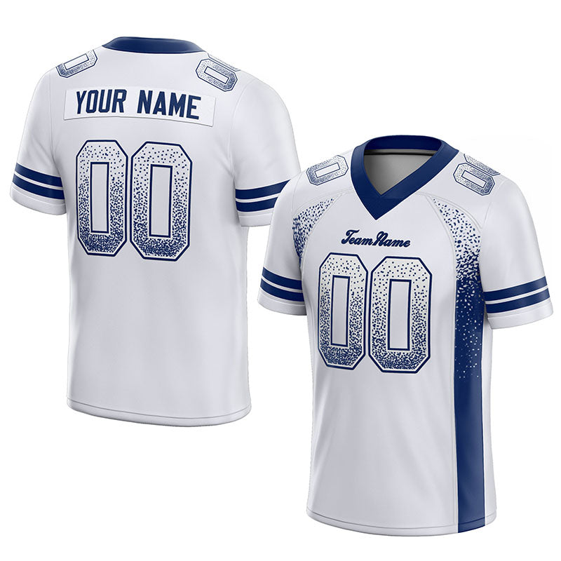 team custom authentic drift fashion football jersey white-royal mesh