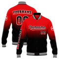 Chaqueta universitaria personalizada estilo Letterman para hombres-mujeres y jóvenes-color rojo y negro