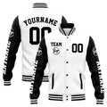 Chaqueta universitaria personalizada estilo Letterman para hombres-mujeres y jóvenes-color blanco y negro