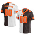 custom authentic split fashion football jersey brown-white-orange mesh
