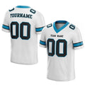customized  authentic football jersey white black -panther blue mesh