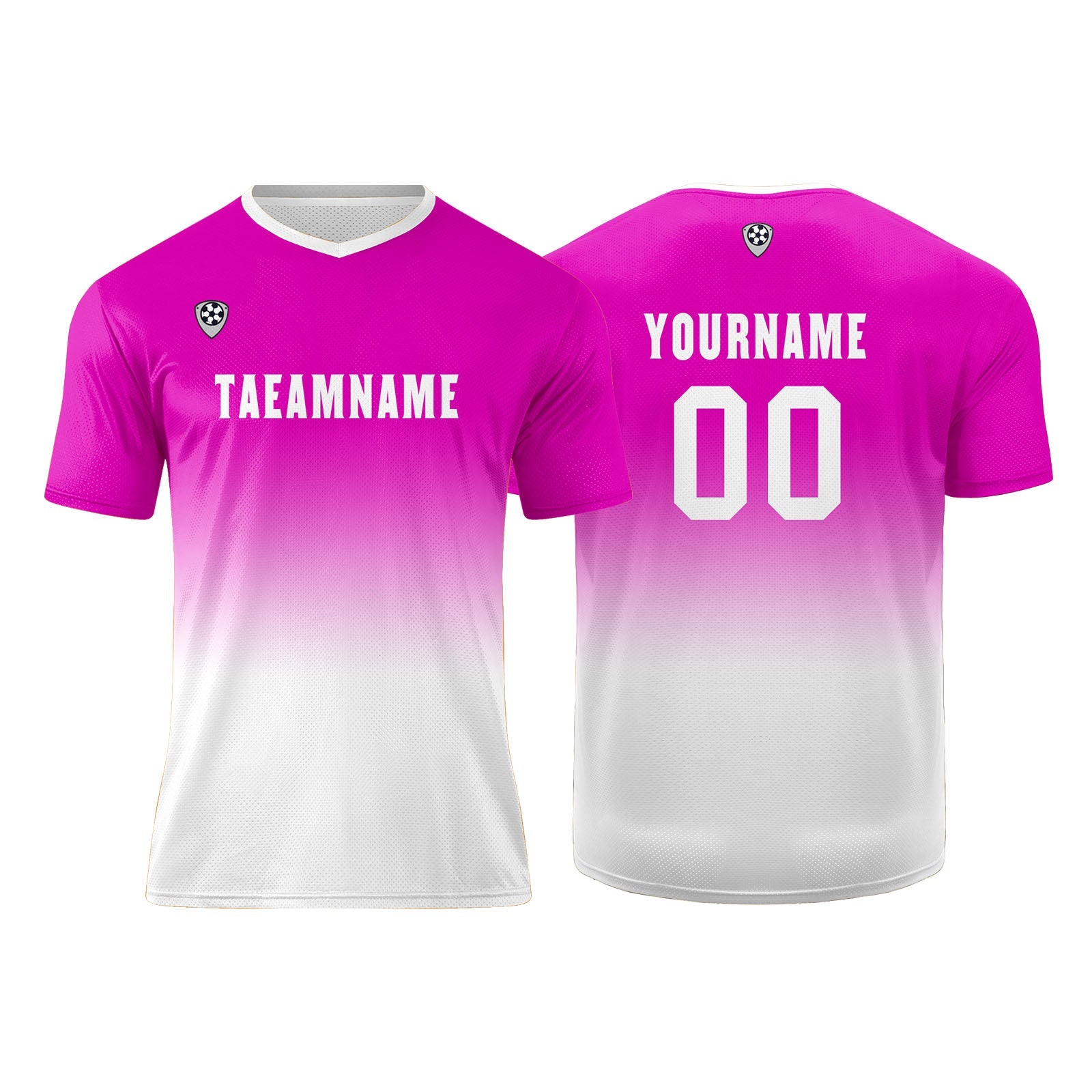 Conjunto personalizado de camiseta de uniforme rosa y blanco para niños y adultos