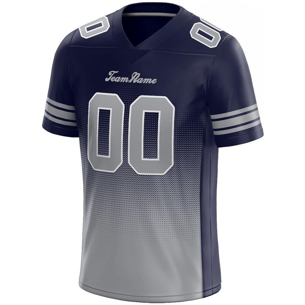 custom authentic gradient fashion football jersey navy-gray-white
