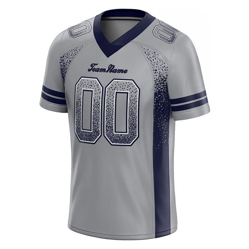 team custom authentic drift fashion football jersey gray-navy mesh