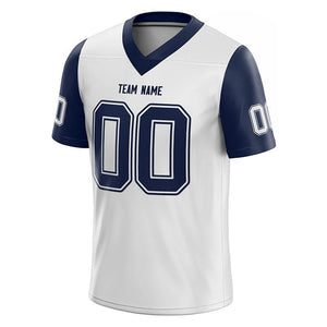 custom authentic football jersey white-navy mesh