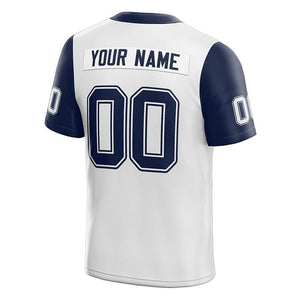 custom authentic football jersey white-navy mesh