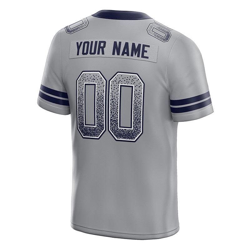team custom authentic drift fashion football jersey gray-navy mesh