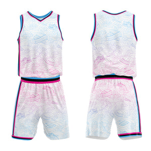 Uniforme de baloncesto blanco personalizado con tu logotipo-nombre y número impresos