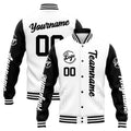 Chaqueta universitaria personalizada estilo Letterman para hombres-mujeres y jóvenes-color blanco y negro