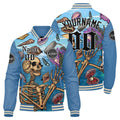 Chaqueta universitaria personalizada estilo Letterman para hombres-mujeres y jóvenes-color azul claro