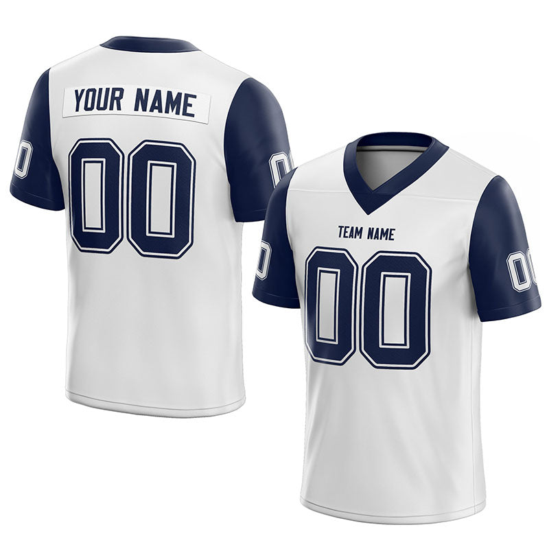 custom authentic football jersey navy-white-gray mesh