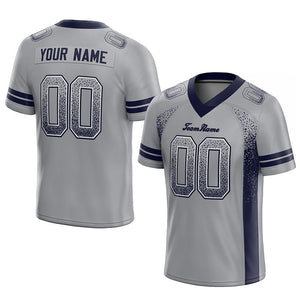 team custom authentic drift fashion football jersey gray-navy mesh