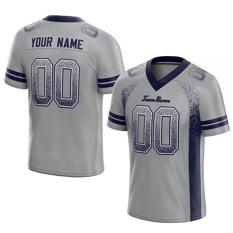 team custom authentic drift fashion football jersey gray-navy mesh