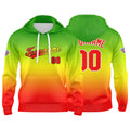 Sudadera con capucha personalizada con degradado para hombre-mujer-niña o niño Estampa tu logotipo-nombre o número en verde-amarillo o rojo
