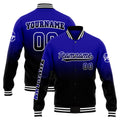 Chaqueta universitaria personalizada estilo Letterman para hombres-mujeres y jóvenes-color azul marino y negro