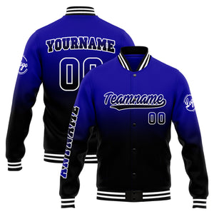 Chaqueta universitaria personalizada estilo Letterman para hombres-mujeres y jóvenes-color azul marino y negro