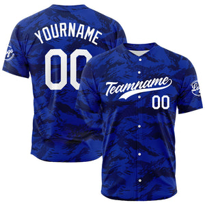 Camiseta de béisbol azul marino con dise?o personalizado de estampado completo