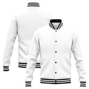 Chaqueta universitaria personalizada estilo Letterman para hombres-mujeres y jóvenes-color blanco
