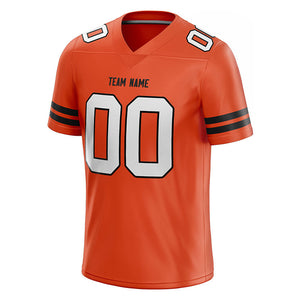 custom authentic football jersey orange-white-black mesh