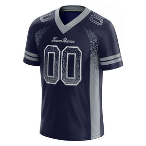 team custom authentic drift fashion football jersey navy-gray mesh