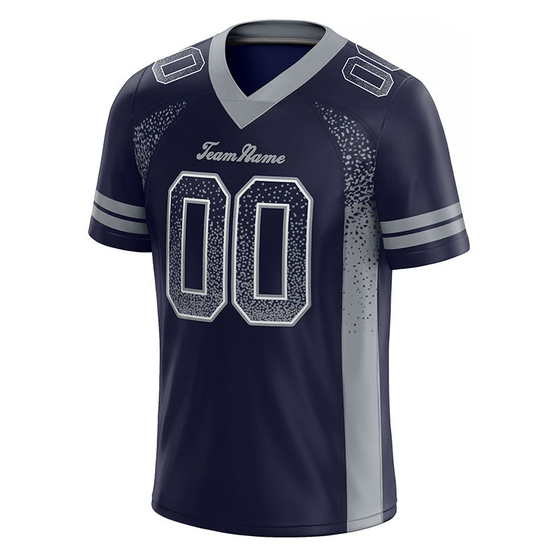 team custom authentic drift fashion football jersey navy-gray mesh