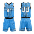 Custom Light Blue Black Basketball Jersey Uniform Suit Printed Your Logo Name Number