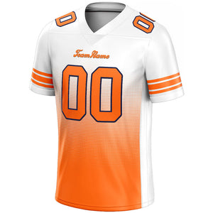 custom authentic gradient fashion football jersey white-orange-navy