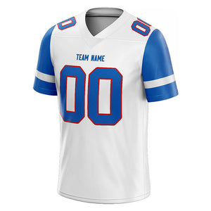 customized  authentic football jersey white-blue mesh