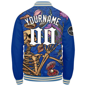 Chaqueta universitaria personalizada estilo Letterman para hombres-mujeres y jóvenes-color azul