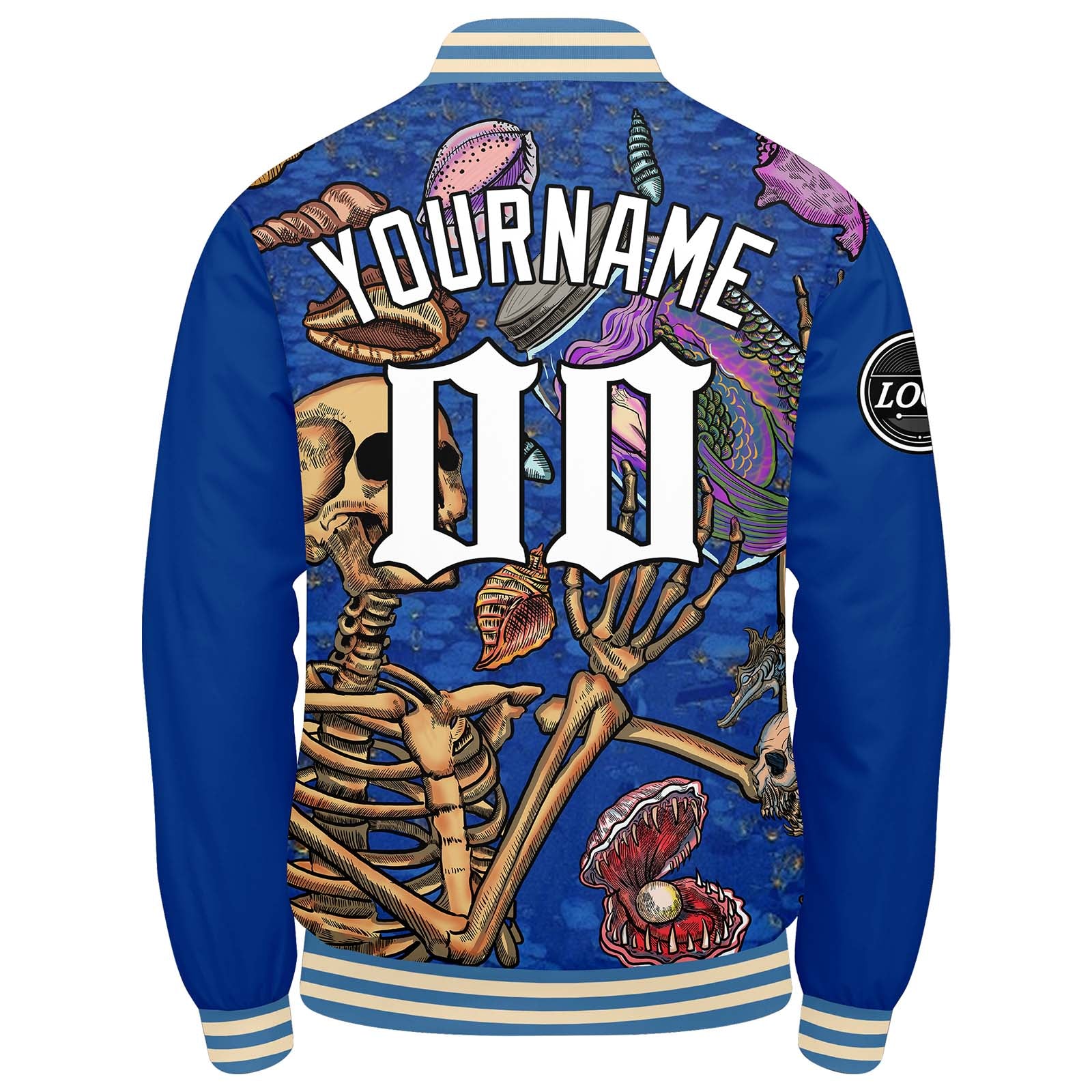 Chaqueta universitaria personalizada estilo Letterman para hombres-mujeres y jóvenes-color azul