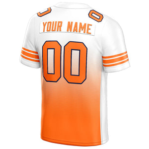 custom authentic gradient fashion football jersey white-orange-navy