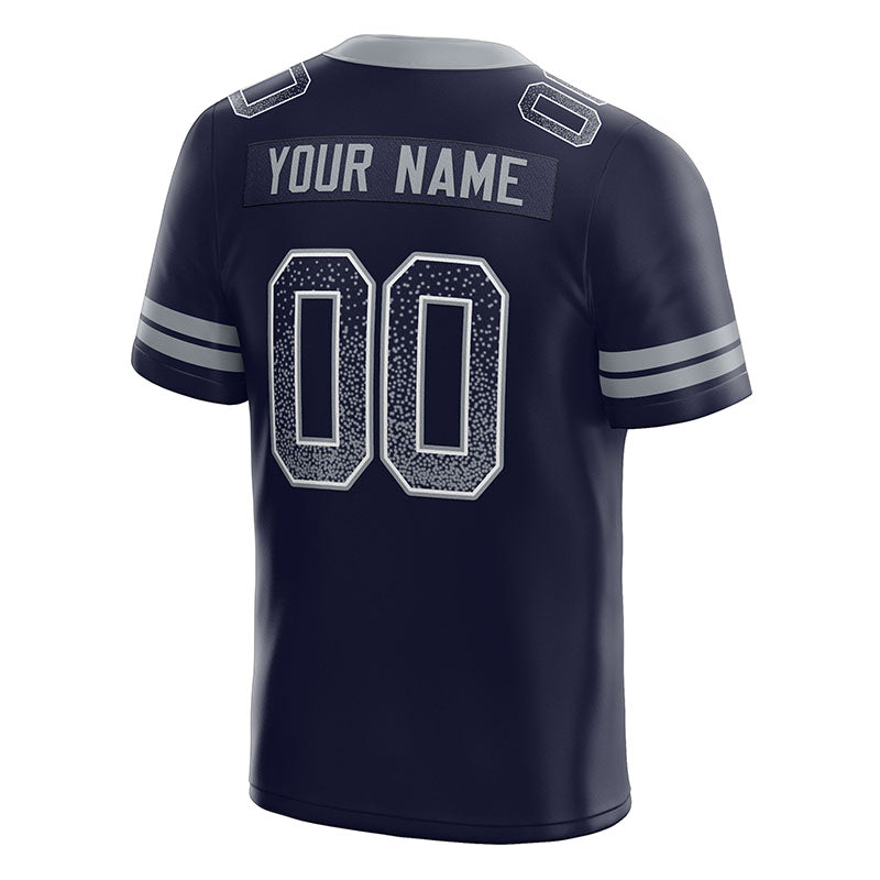 team custom authentic drift fashion football jersey navy-gray mesh