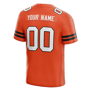 custom authentic football jersey orange-white-black mesh