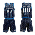 Uniforme de baloncesto azul marino personalizado con tu logotipo-nombre y número impresos