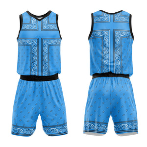 Custom Light Blue Black Basketball Jersey Uniform Suit Printed Your Logo Name Number