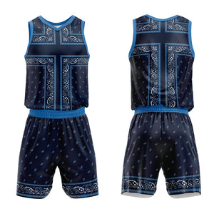 Uniforme de baloncesto azul marino personalizado con tu logotipo-nombre y número impresos