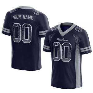 team custom authentic drift fashion football jersey navy-gray mesh