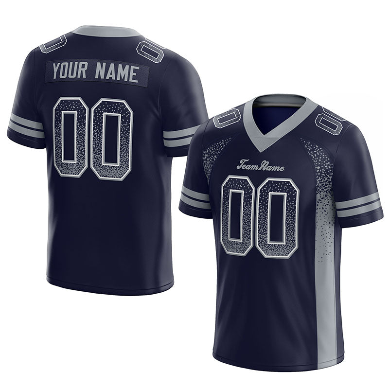 team custom authentic drift fashion football jersey navy-gray mesh