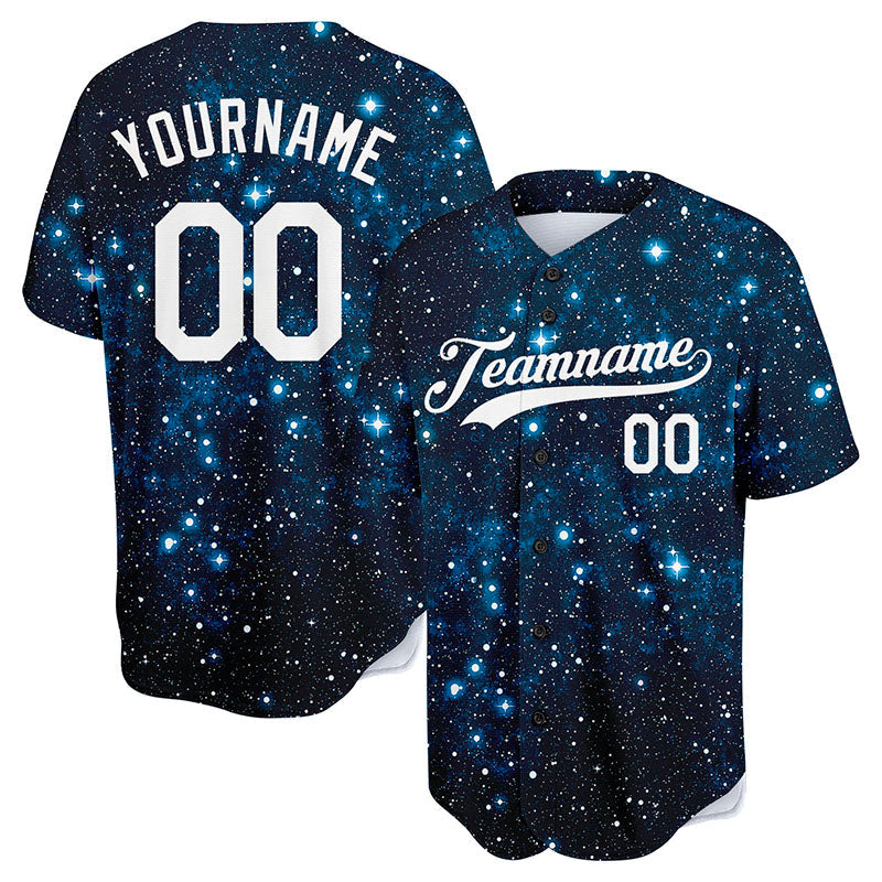custom full print design authentic starry sky baseball jersey
