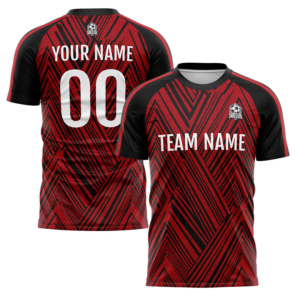Uniforme de fútbol personalizado para niños y adultos & conjunto personalizado rojo y negro