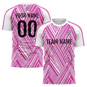 Conjunto personalizado de camiseta de fútbol para niños y adultos & color rosa y blanco