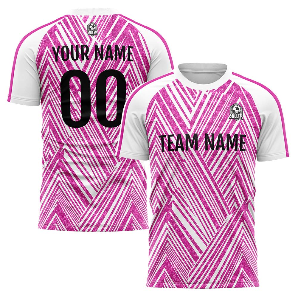 Conjunto personalizado de camiseta de fútbol para niños y adultos & color rosa y blanco