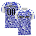 Conjunto personalizado de uniforme de fútbol para niños y adultos: camiseta azul marino y blanca