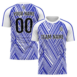 Conjunto personalizado de uniforme de fútbol para niños y adultos: camiseta azul marino y blanca