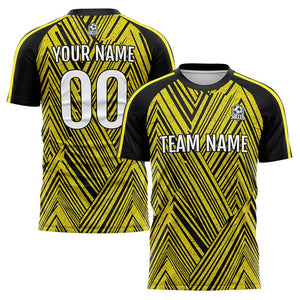 Conjunto personalizado de uniforme de fútbol para niños y adultos & camiseta amarilla y negra