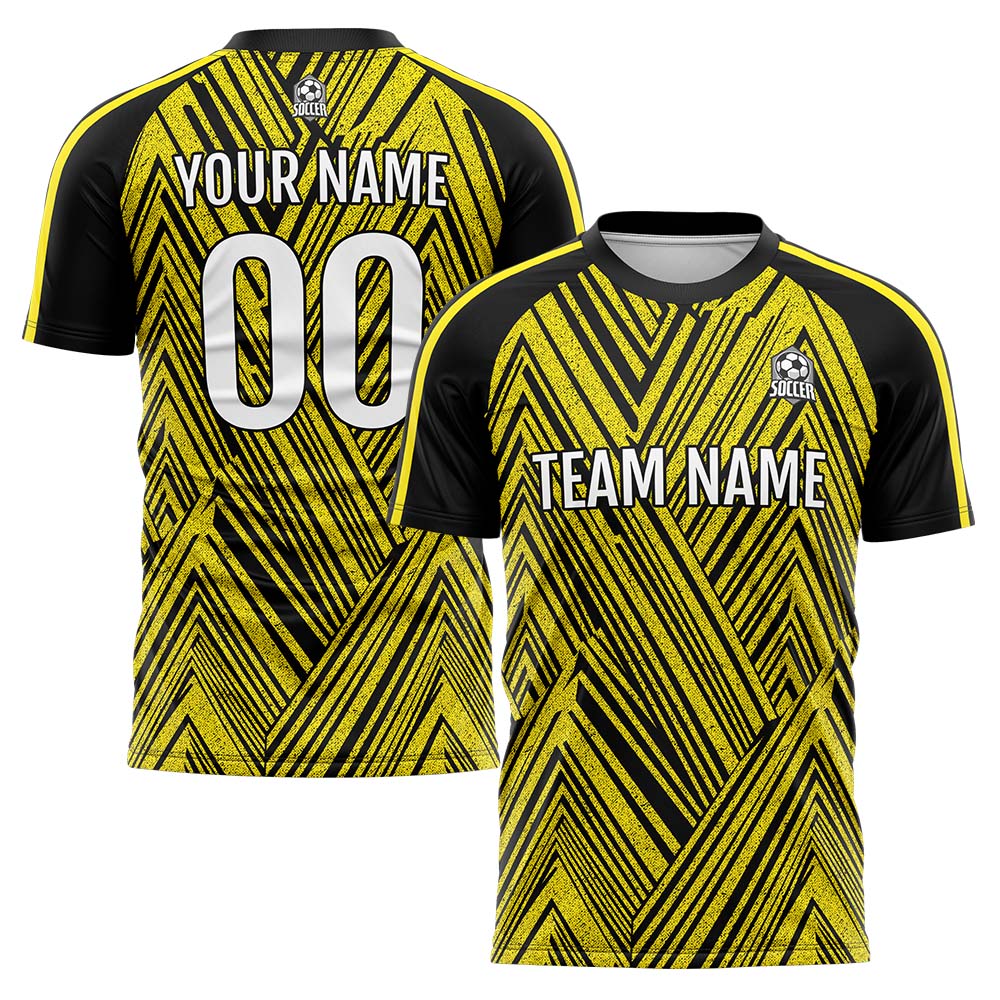 Conjunto personalizado de uniforme de fútbol para niños y adultos & camiseta amarilla y negra